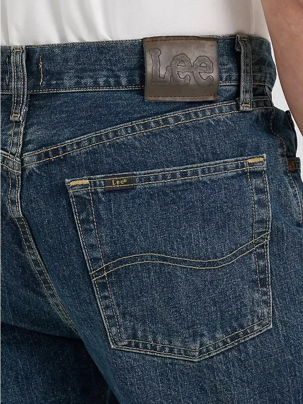 Lee Relaxed Fit Jeans 38x34 Mens Straight Leg Blue Denim Classic
